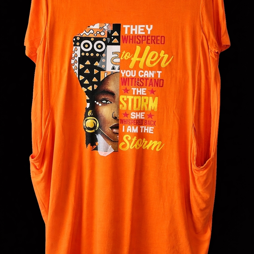 Orange Graphic Mini Dress